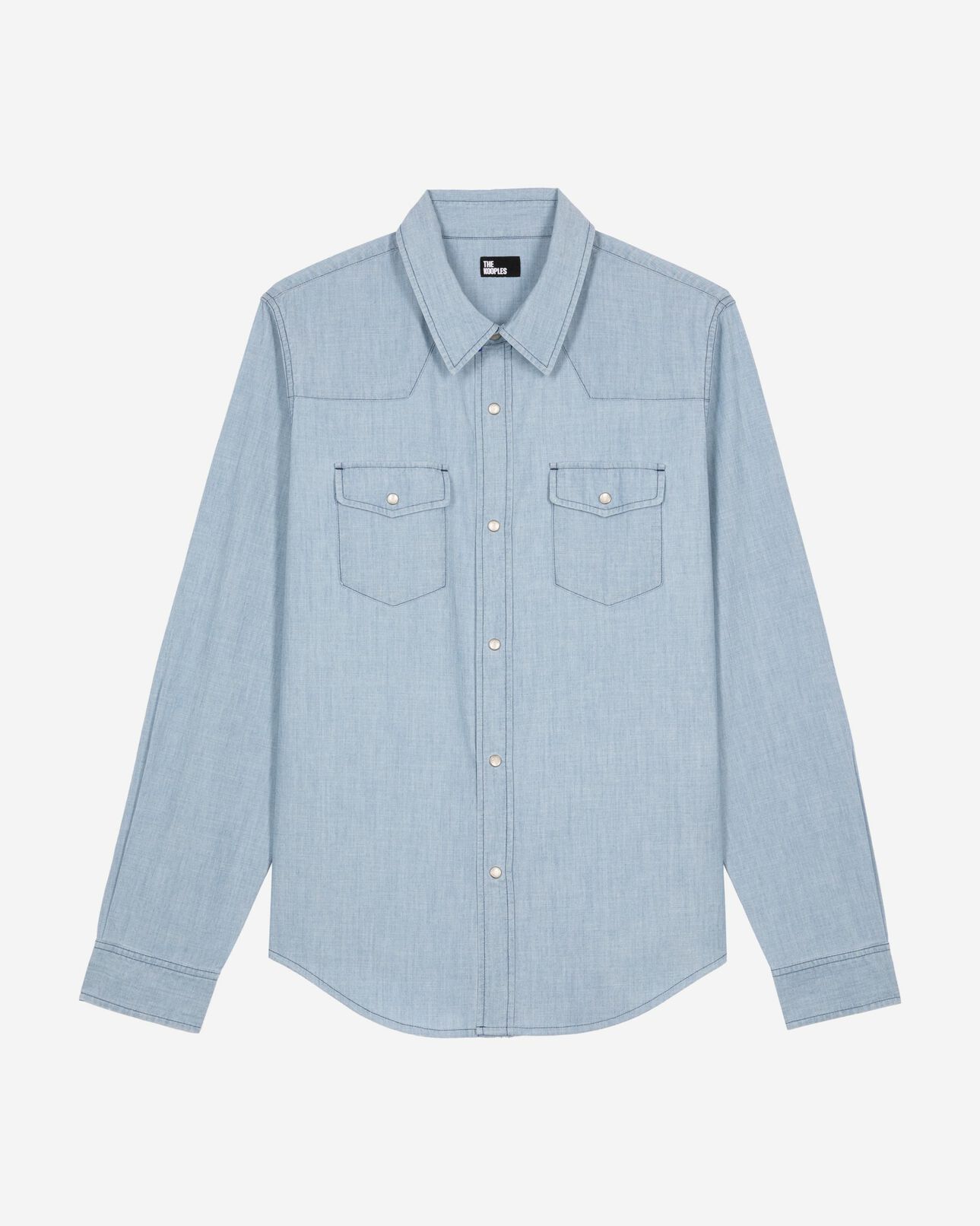 The Kooples MEN BABY BLUE light blue denim shirt