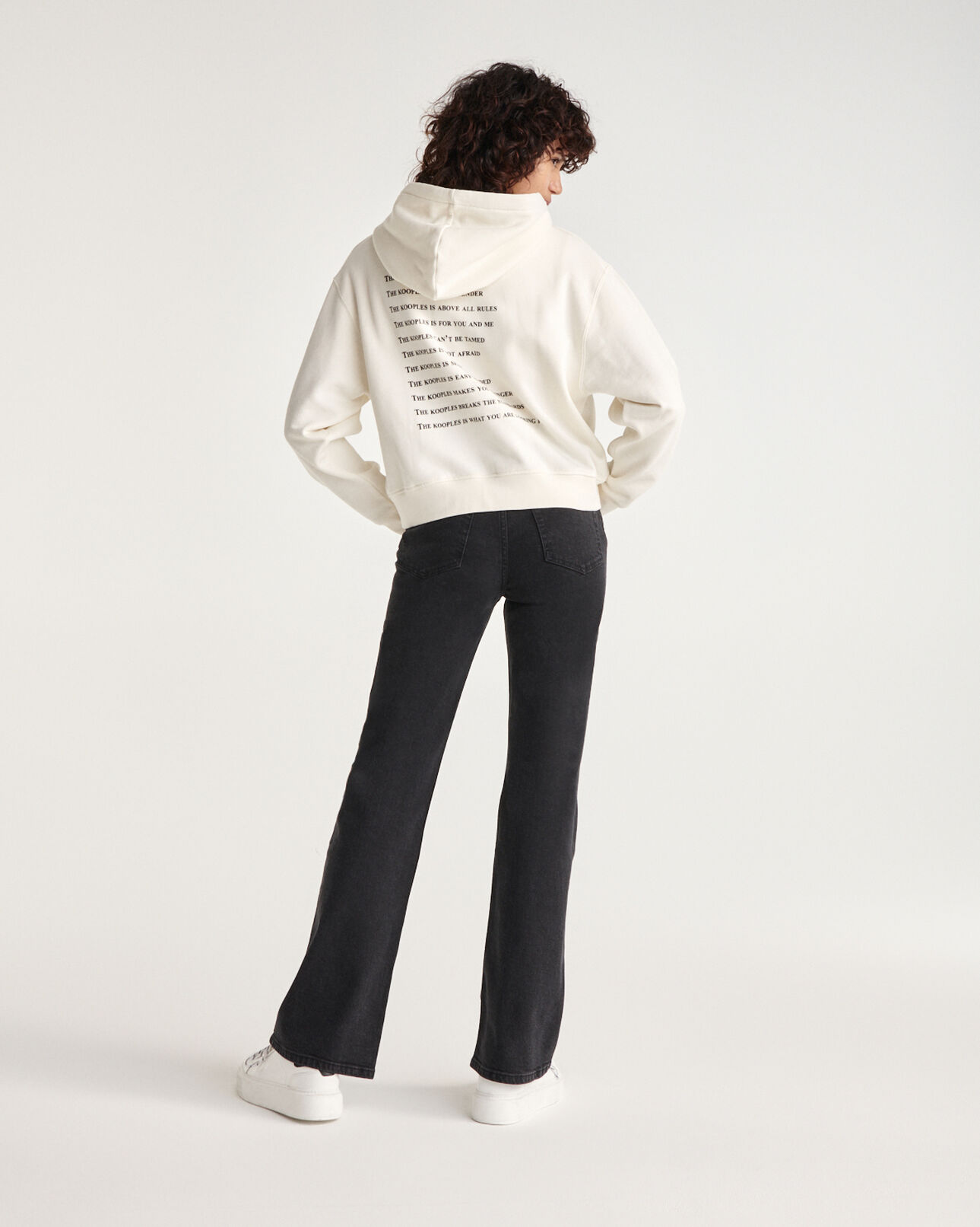 The Kooples WOMEN ECRU ecru sweatshirt with screen print what is