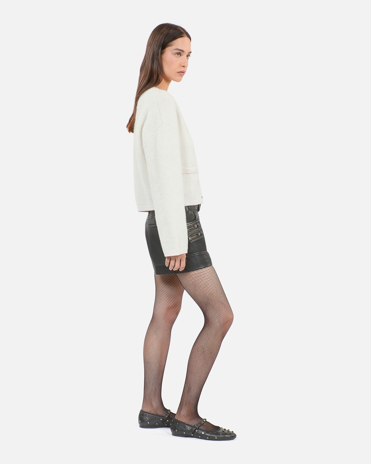 The Kooples WOMEN ECRU ecru alpaca and wool cardigan