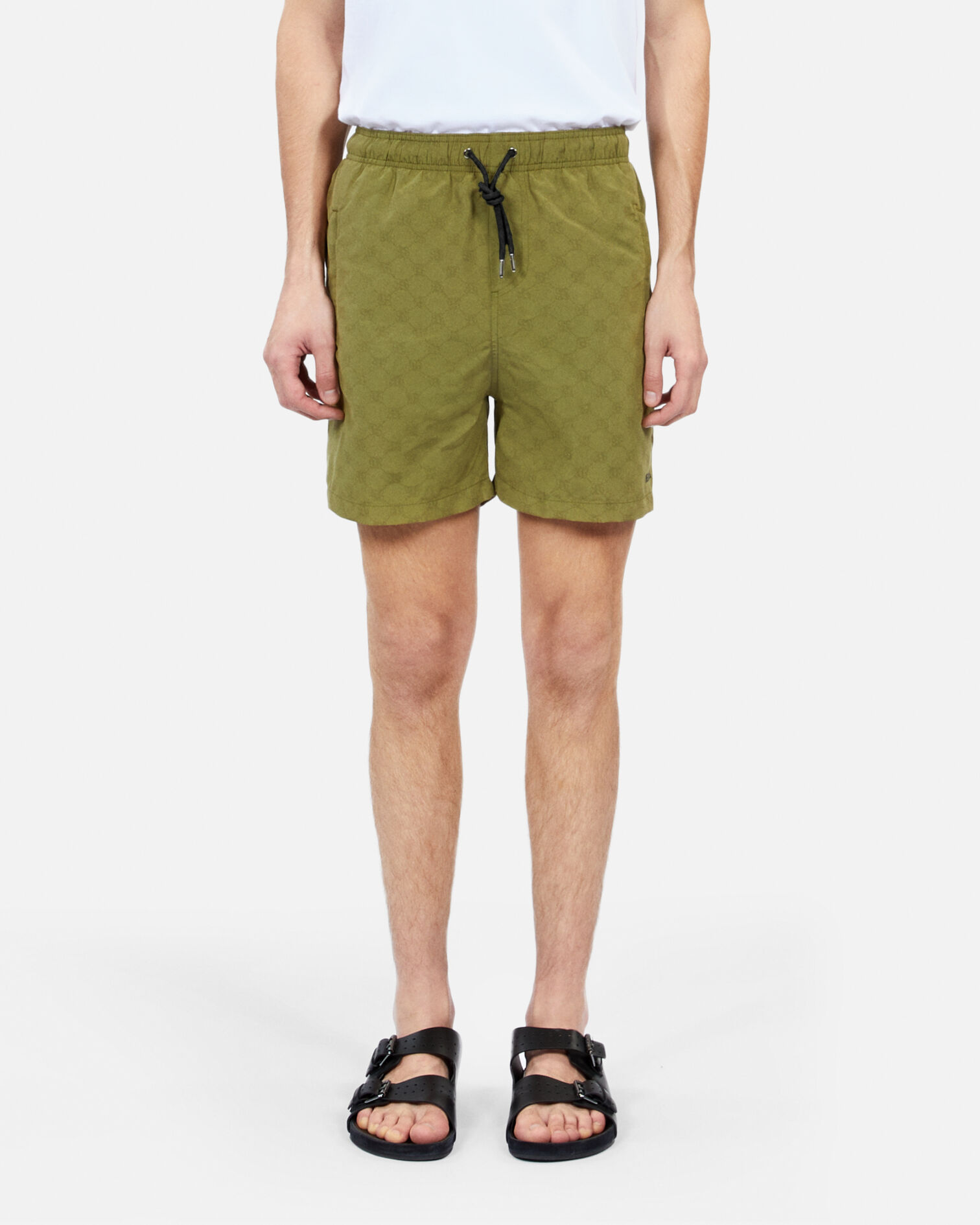 Monogram khaki swim shorts, KAKI, hi-res image number null