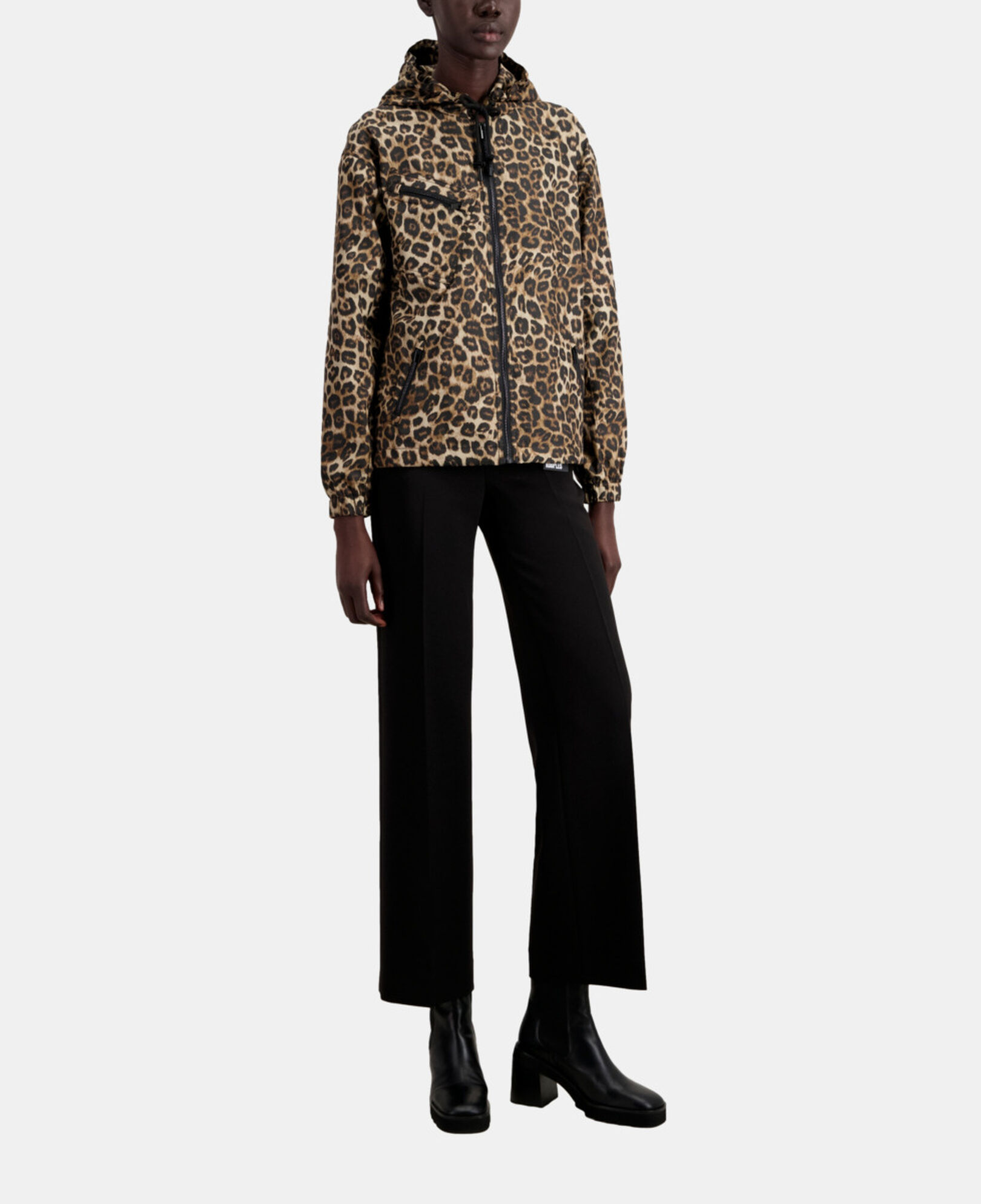 The Kooples FEMME LEOPARD blouson coupe-vent imprimé à capuche