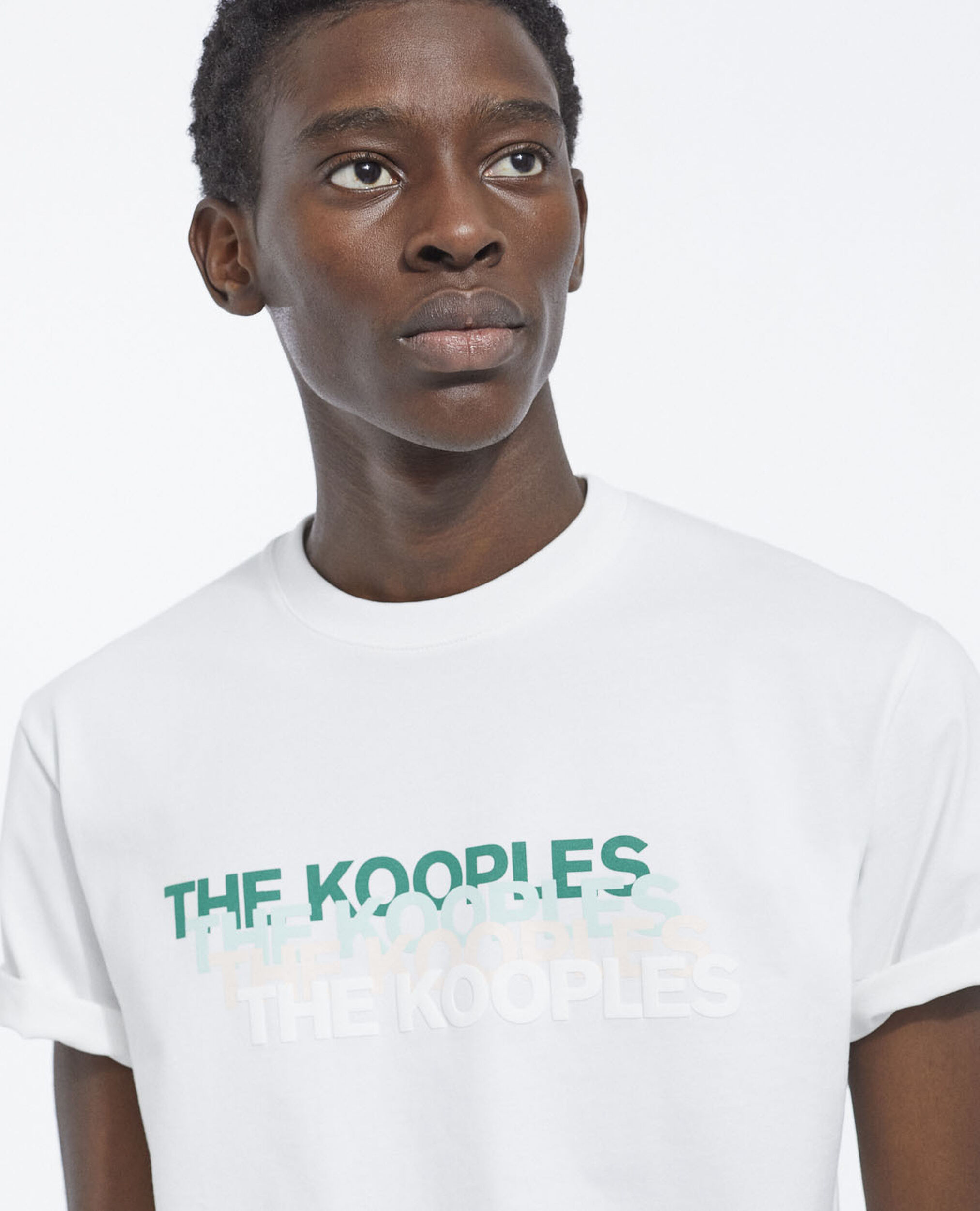 T-shirt blanc logo The Kooples contrasté, WHITE, hi-res image number null