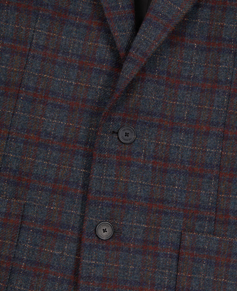 veste à carreaux en laine