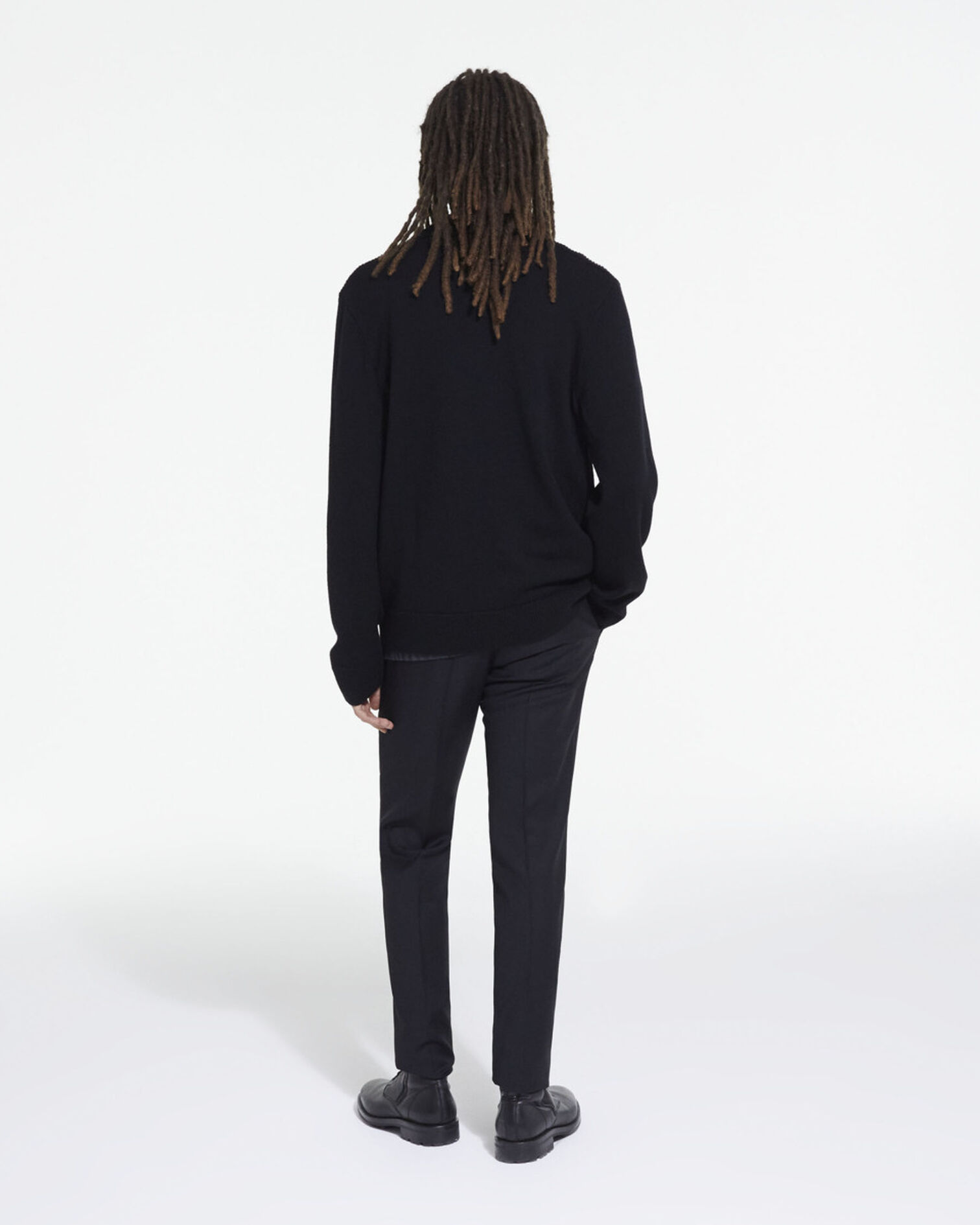 Black wool cardigan, BLACK, hi-res image number null