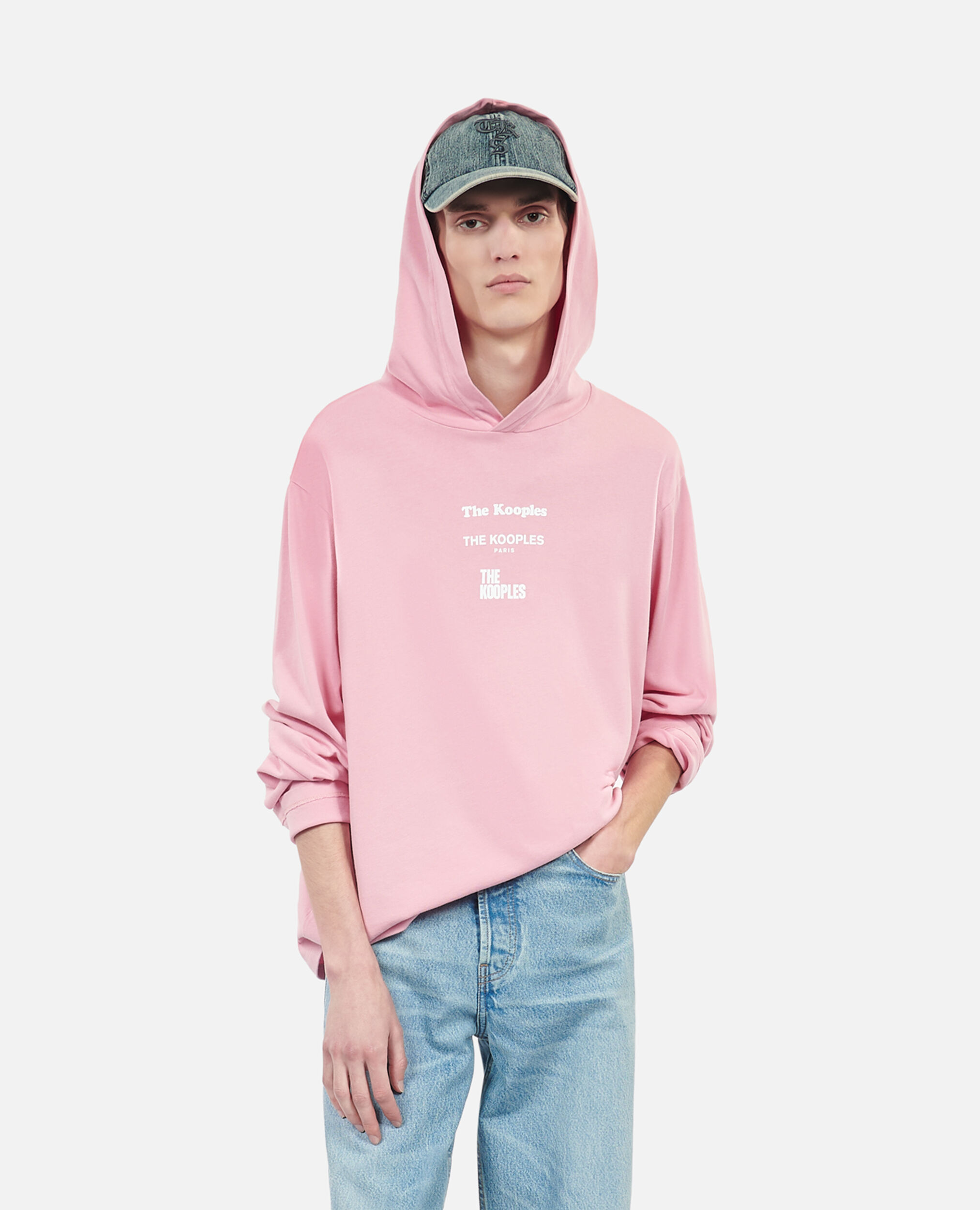 Pink hooded t shirt clearance