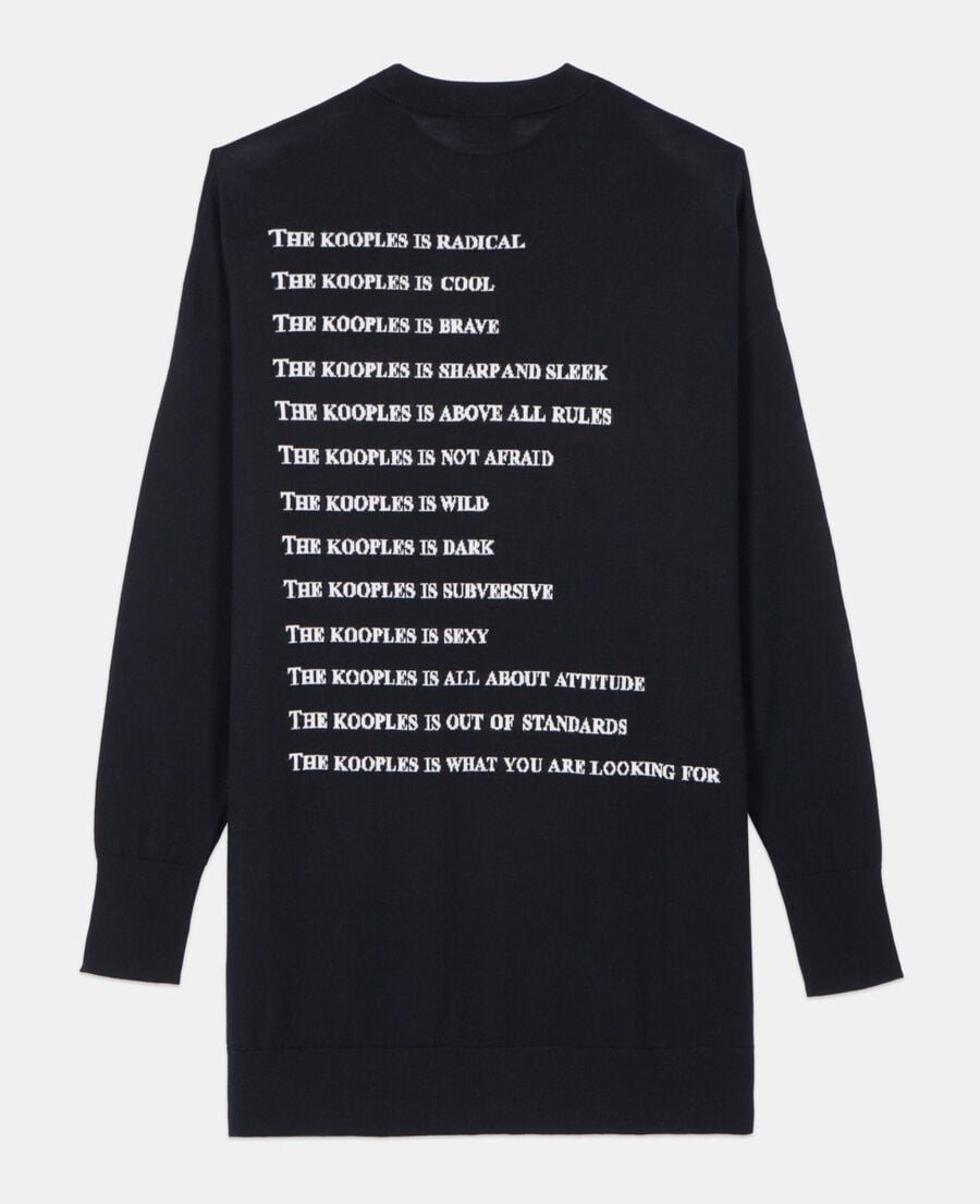 The Kooples FEMME BLACK RED OFF WHITE pull what is en laine noir