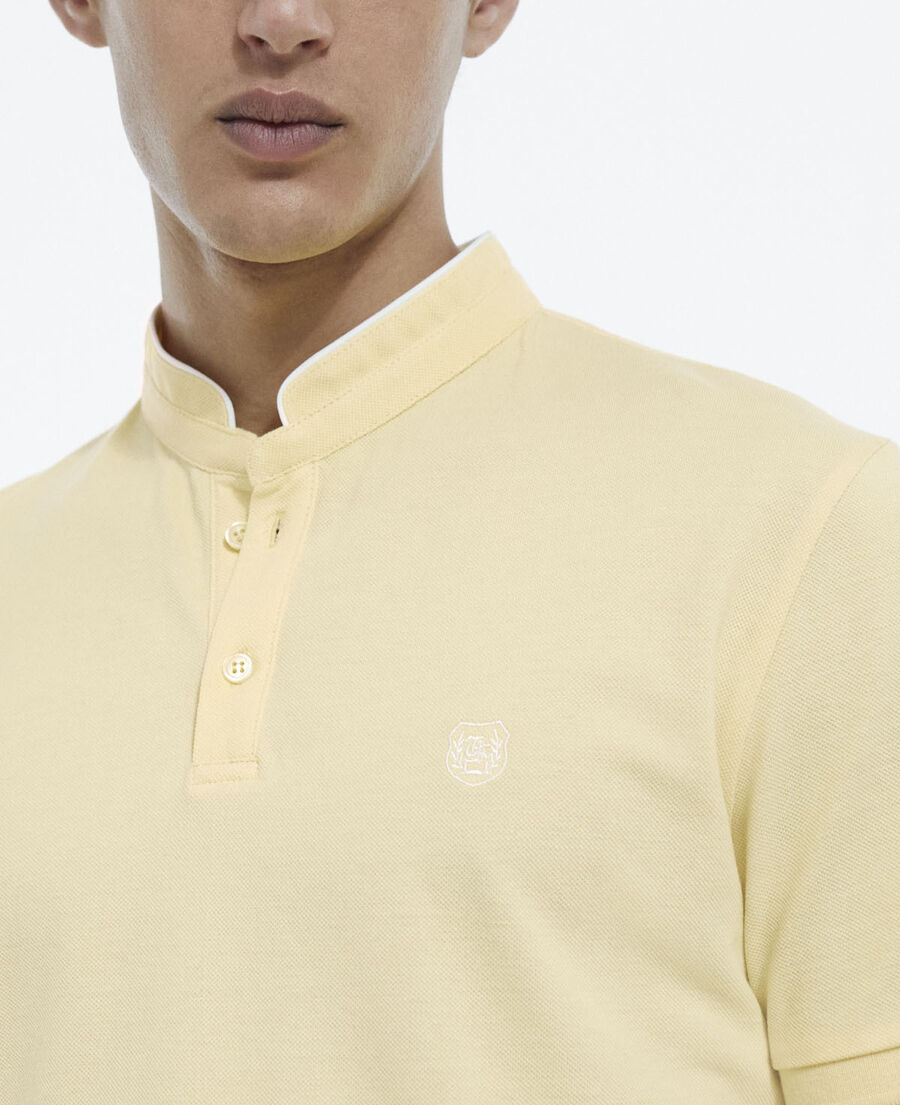yellow polo with officer collar - embroidery
