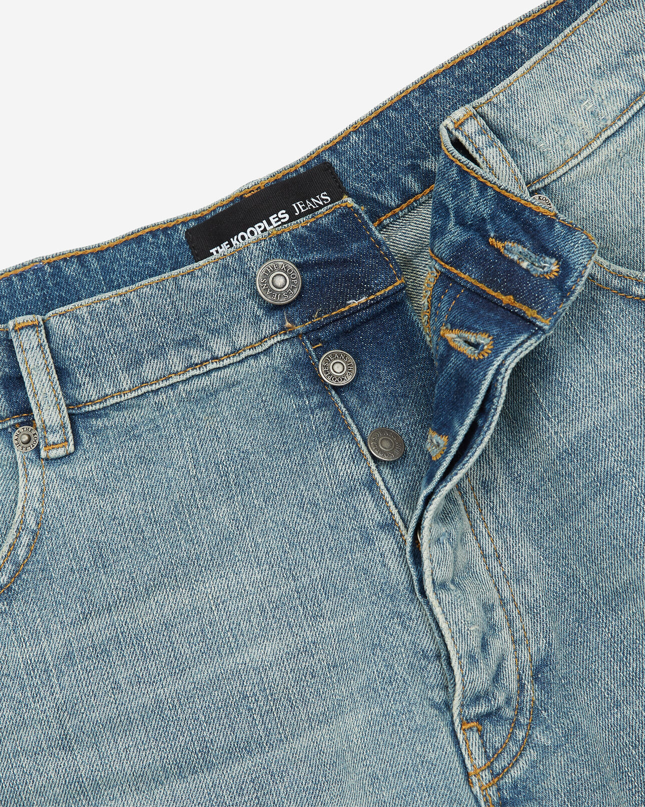 The Kooples MEN BLUE DENIM long blue denim shorts with rips