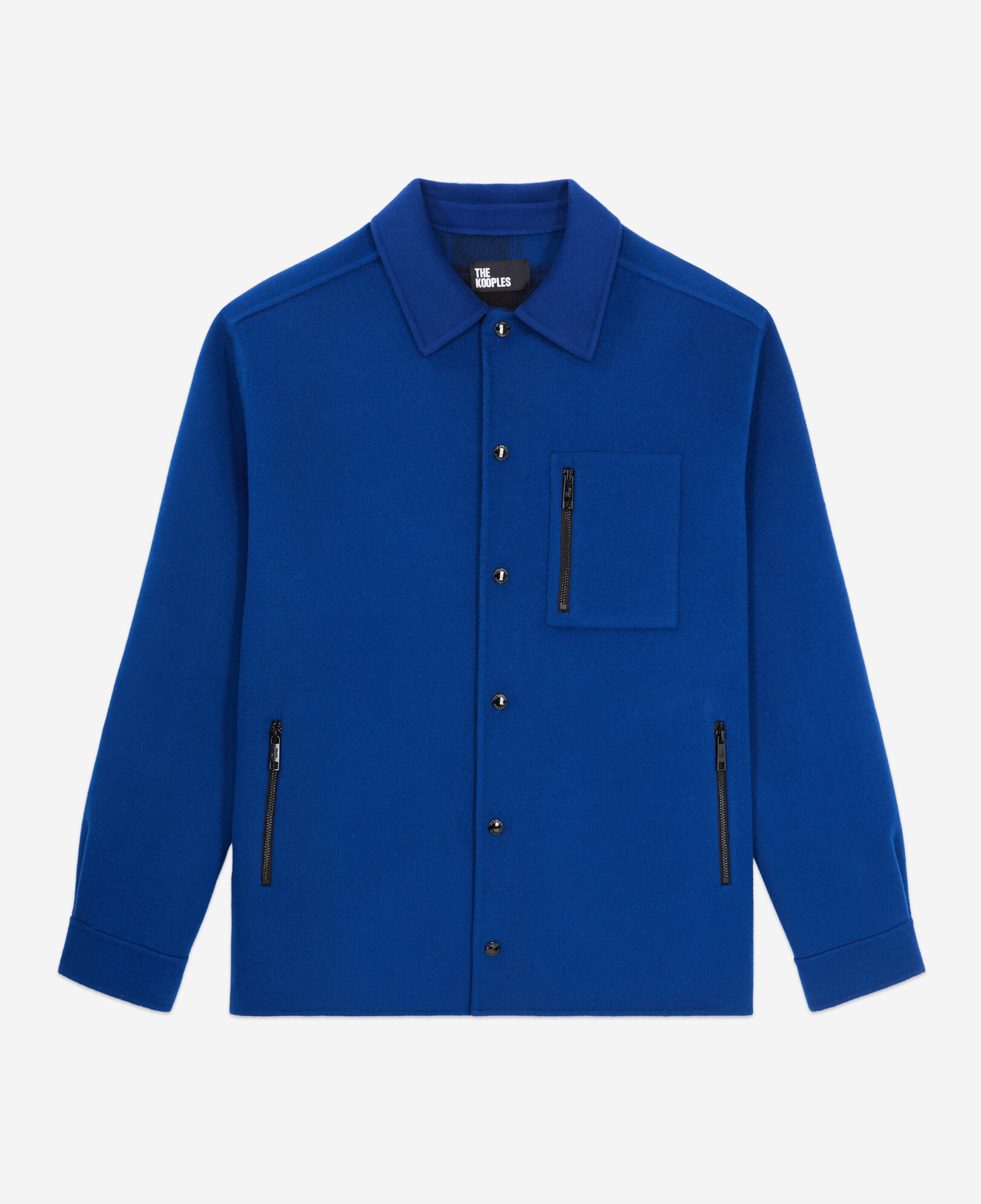 The Kooples HOMBRE ROYAL BLUE - DARK NAVY chaqueta tipo sobrecamisa azul mezcla lana