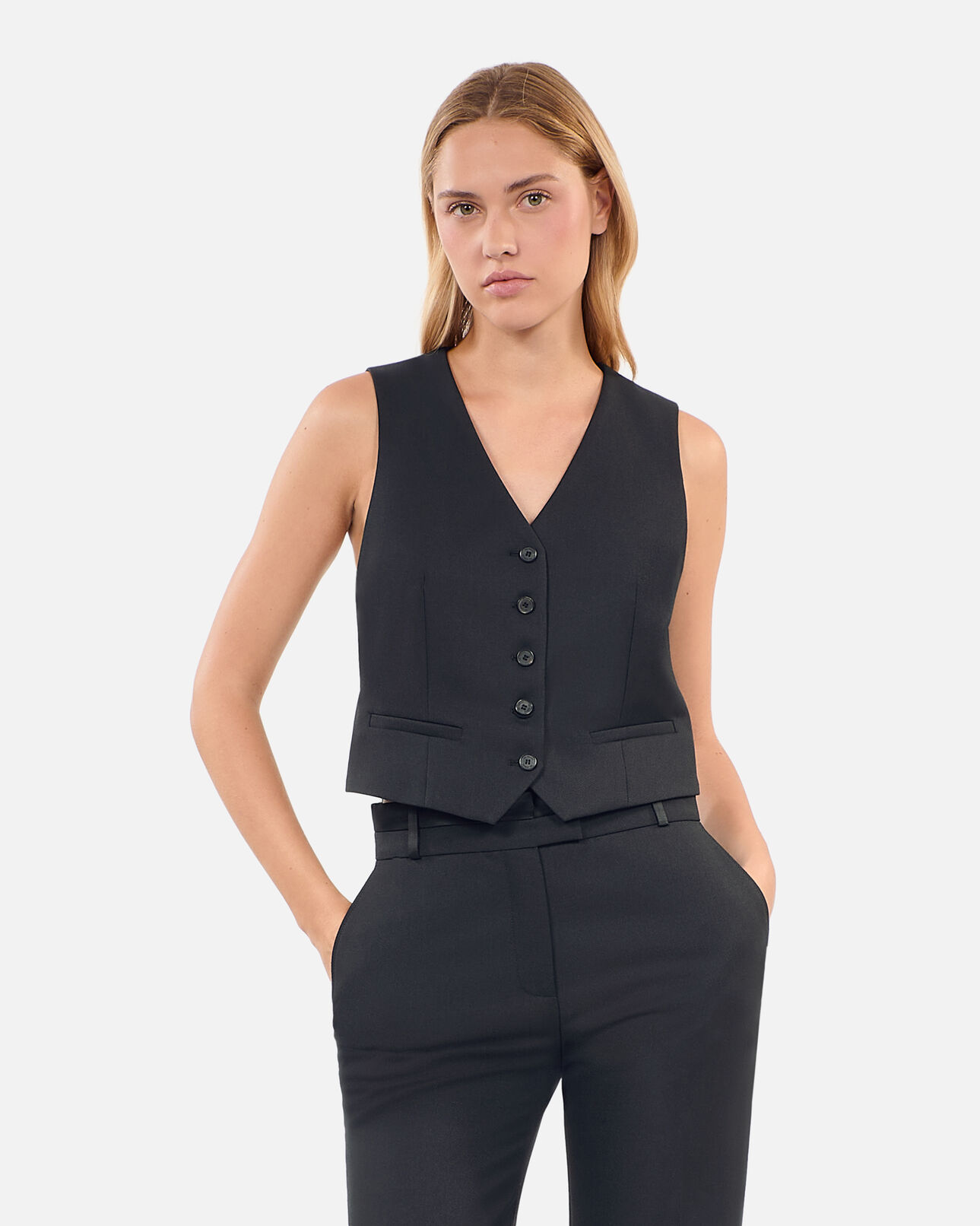 The Kooples MUJER BLACK chaleco lana negro