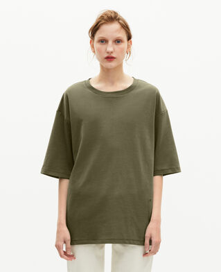 The Kooples HERREN KAKI schlichtes, khakifarbenes, locker sitzendes t-shirt