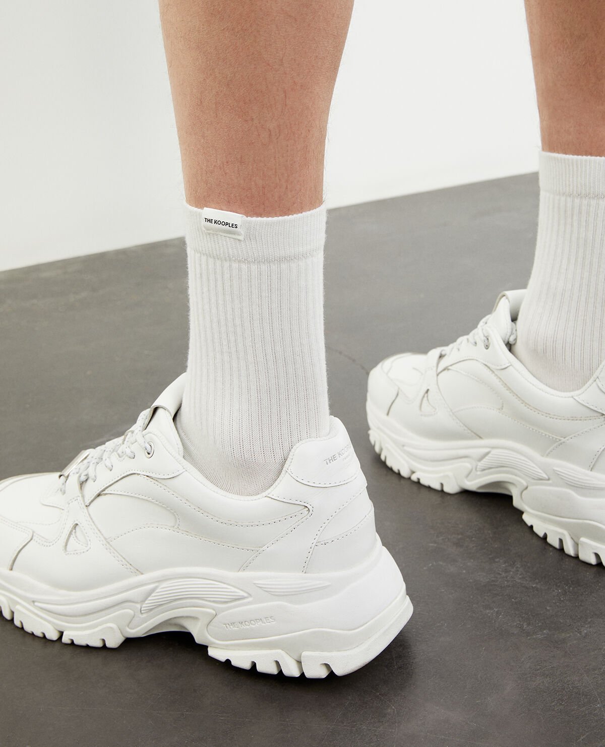 White leather sneakers with thick soles The Kooples
