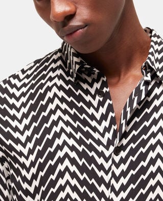 The Kooples HERREN BLACK WHITE hemd mit klassischem kragen und print