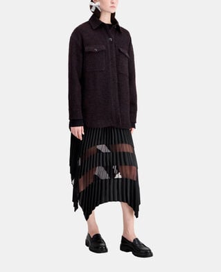 The Kooples WOMEN BURGUNDY burgundy tweed overshirt style jacket