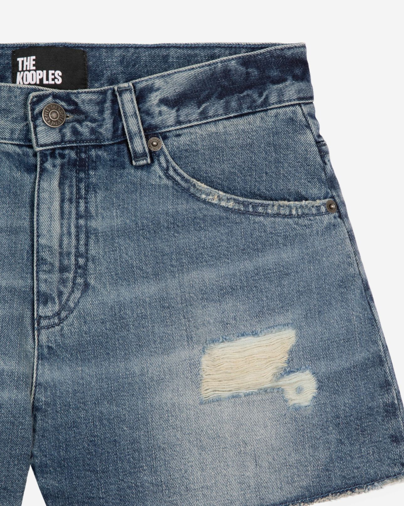 The Kooples WOMEN BABY BLUE blue denim shorts