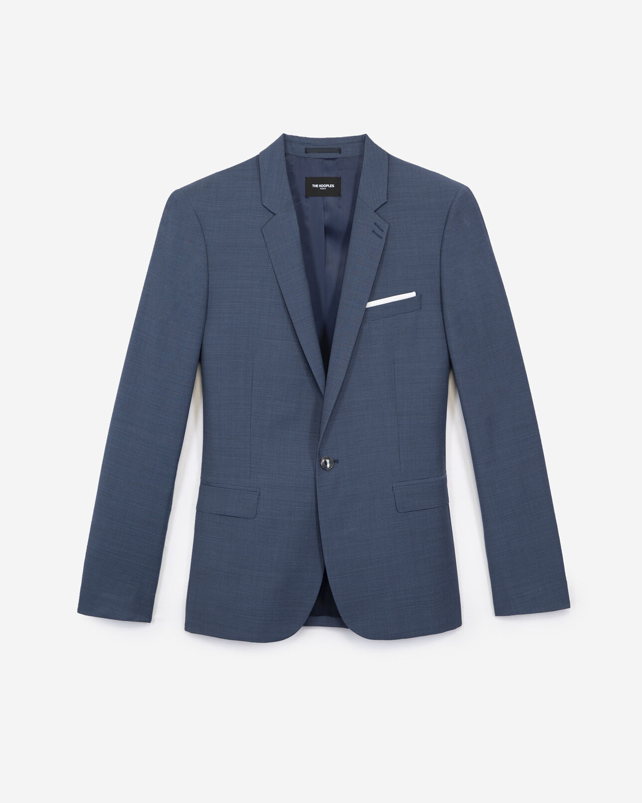 The Kooples MEN BLUE SKY light blue wool jacket with motif