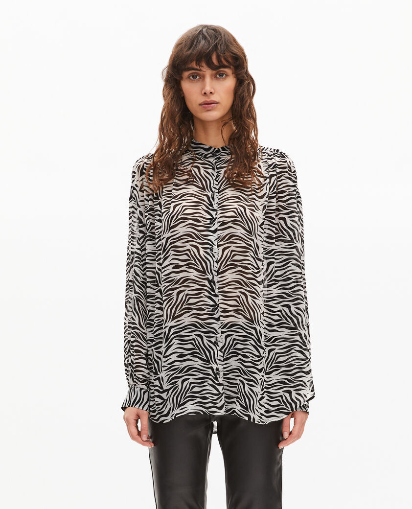 The Kooples WOMEN BLACK WHITE zebra print shirt