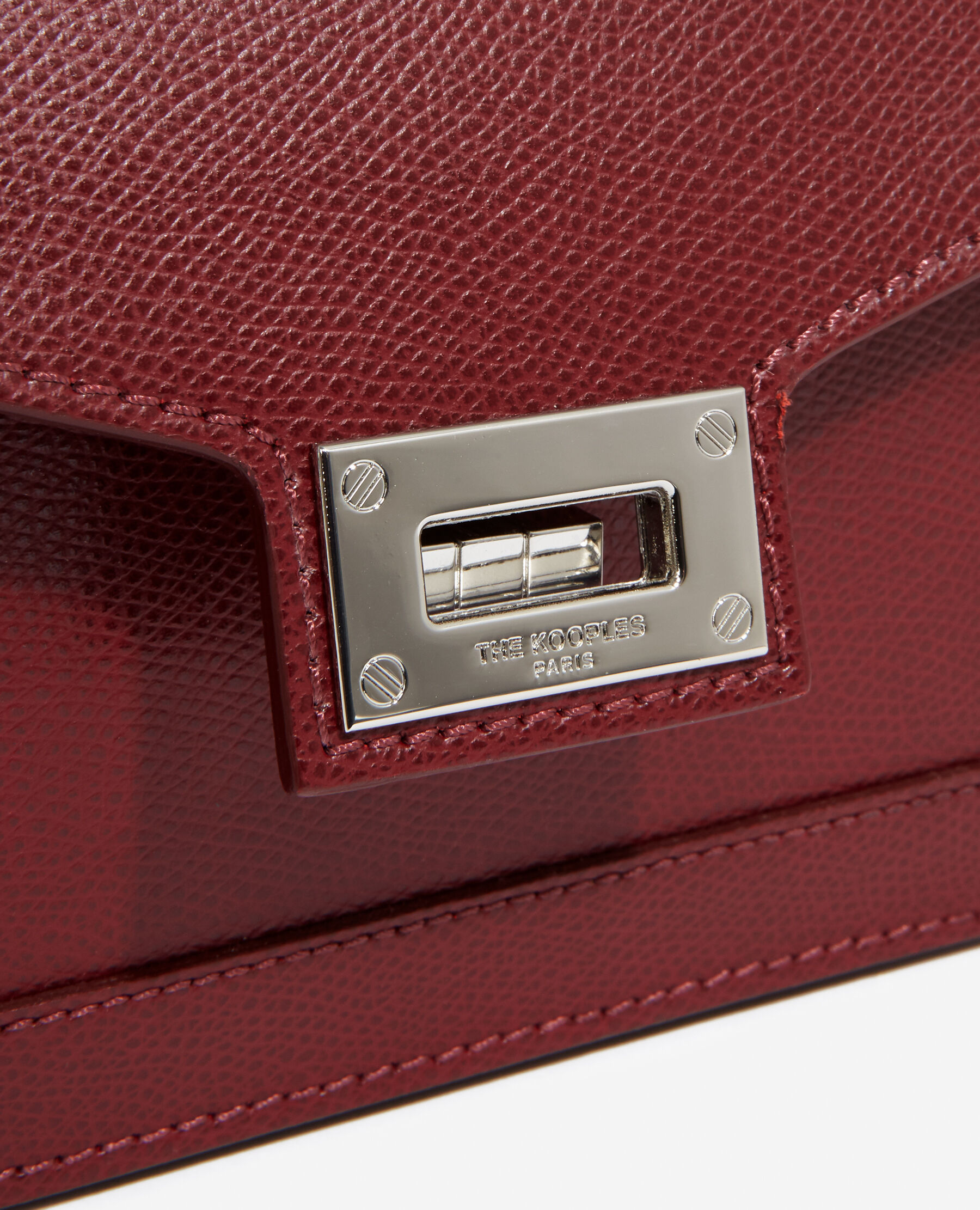 Mini Emily bag in burgundy grained leather The Kooples US