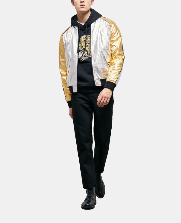 two-tone bomber jacket