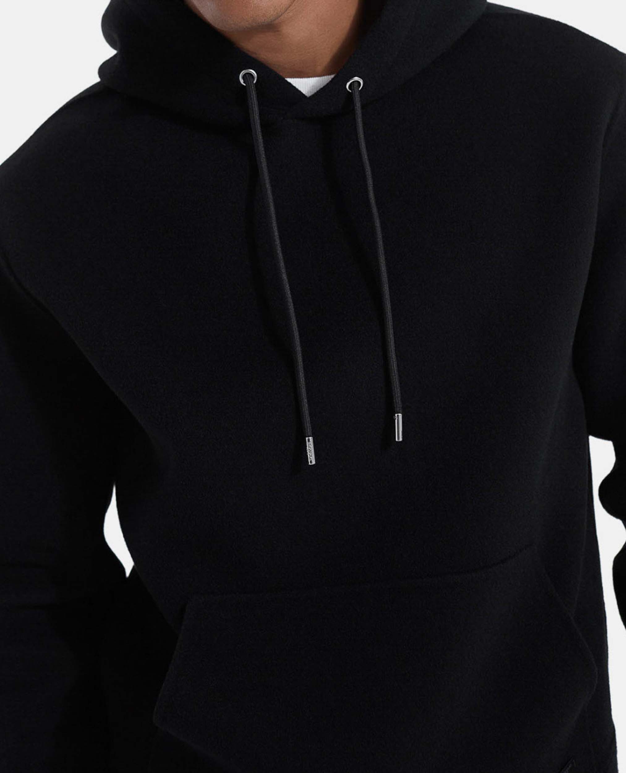 Sudadera negra capucha lana doble cara The Kooples Espa a