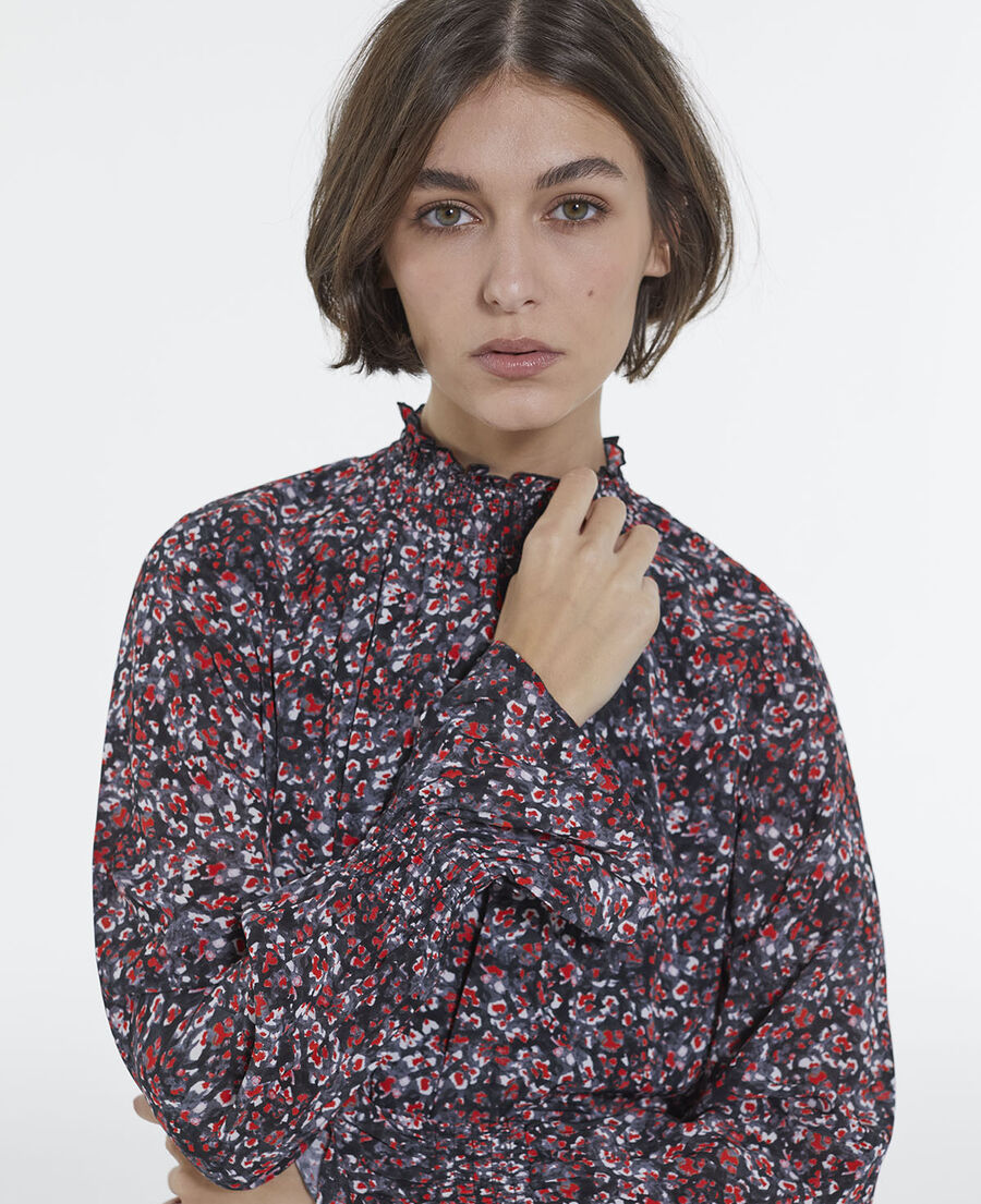 robe courte ajustée imprimé fleuri