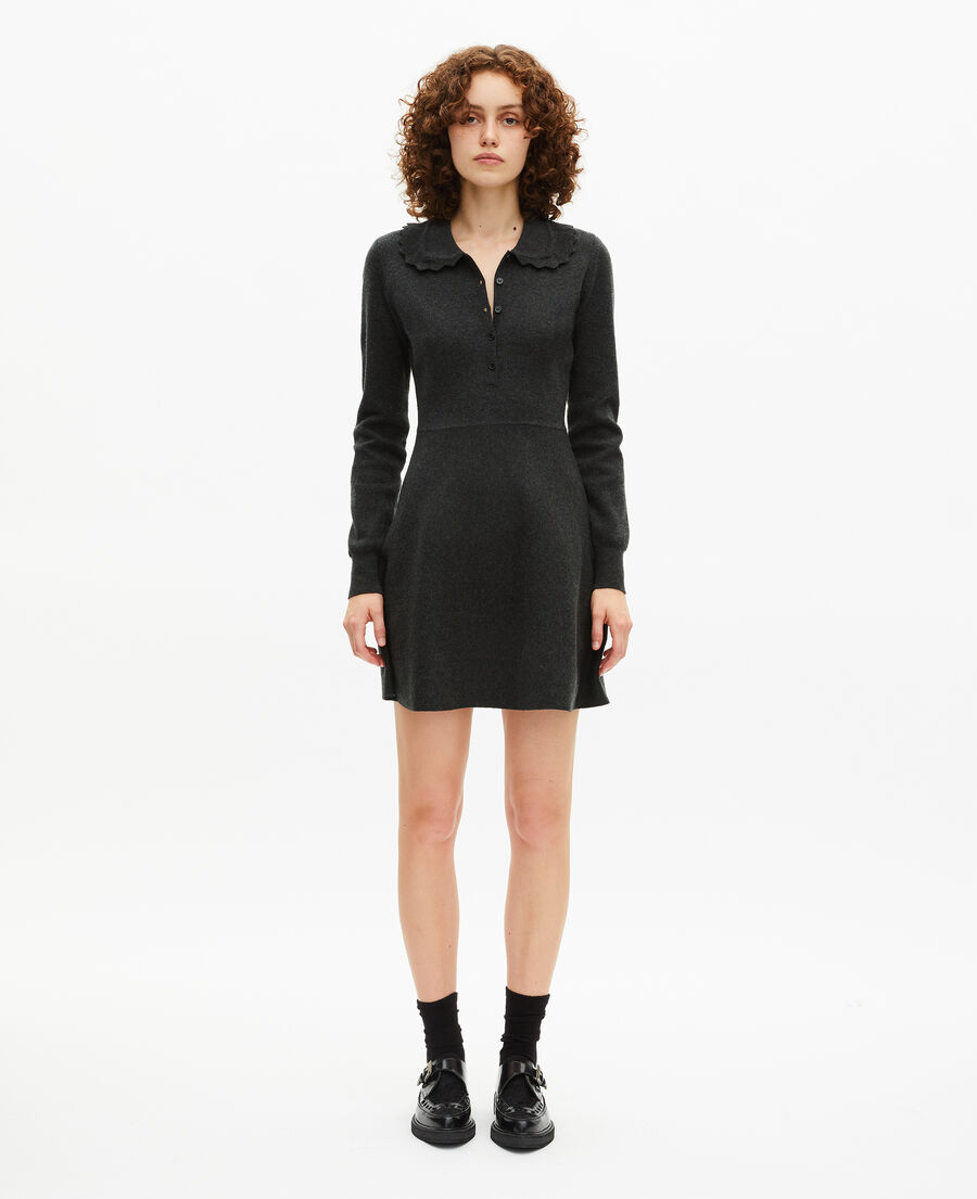 The Kooples FEMME BLACK robe courte en maille noire