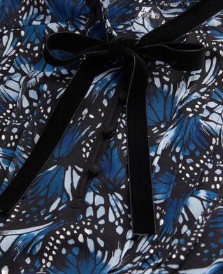 The Kooples FEMME BLUE robe longue imprimée avec plissage