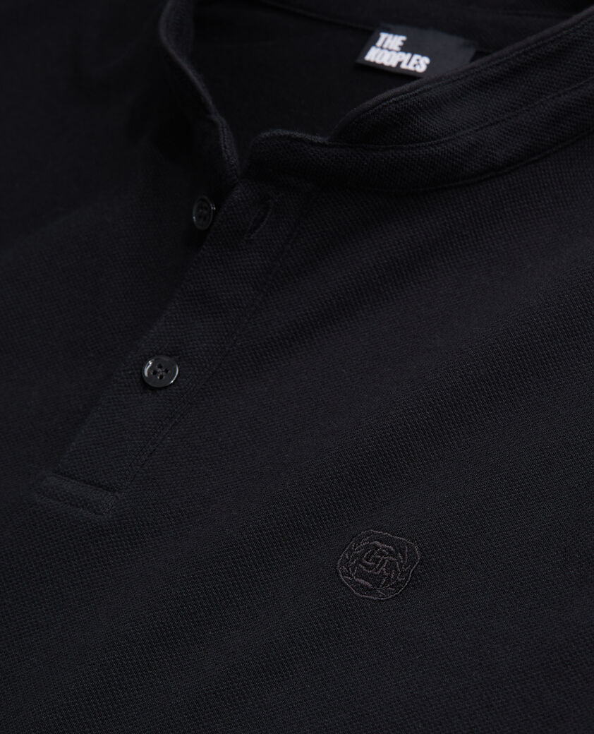 The Kooples HOMME BLACK polo en coton noir
