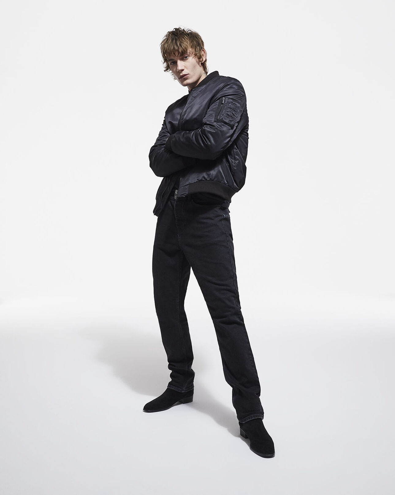 The Kooples MEN BLACK black bomber jacket with leopard lining