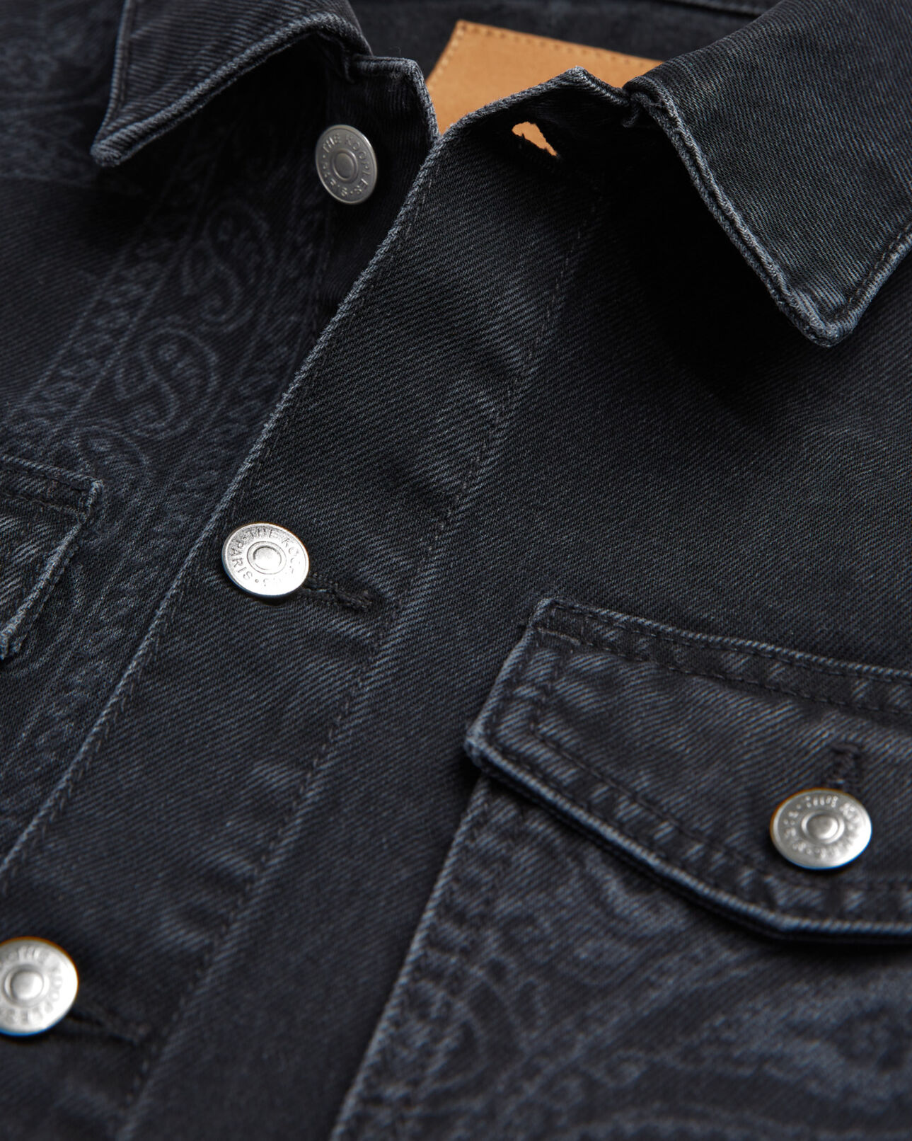 The Kooples WOMEN BLACK WASHED faded jean jacket