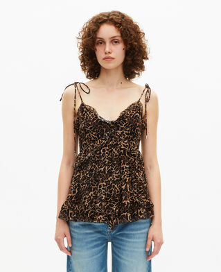 The Kooples F LEOPARD top with leopard print ruffles