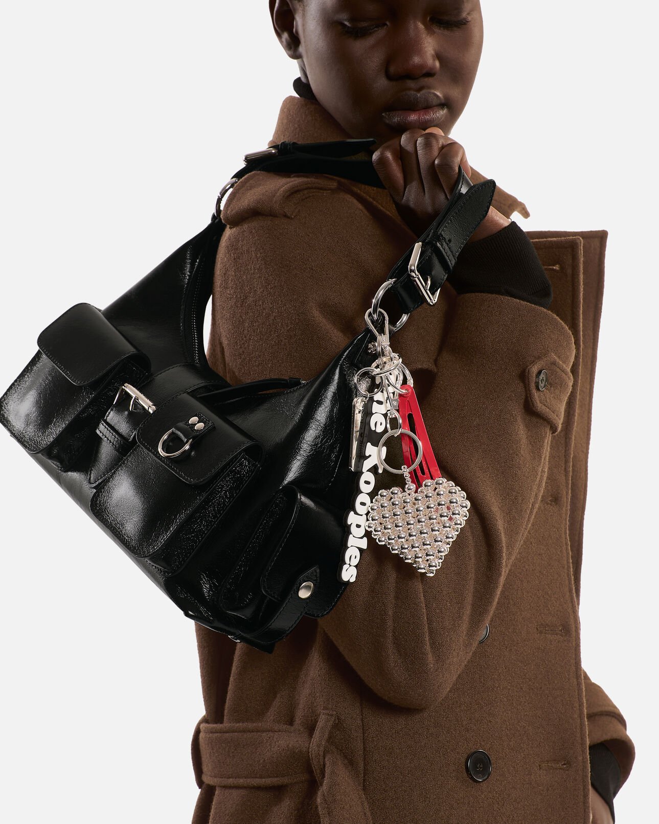 The Kooples FEMME WHITE bijou de sac logo noir et blanc