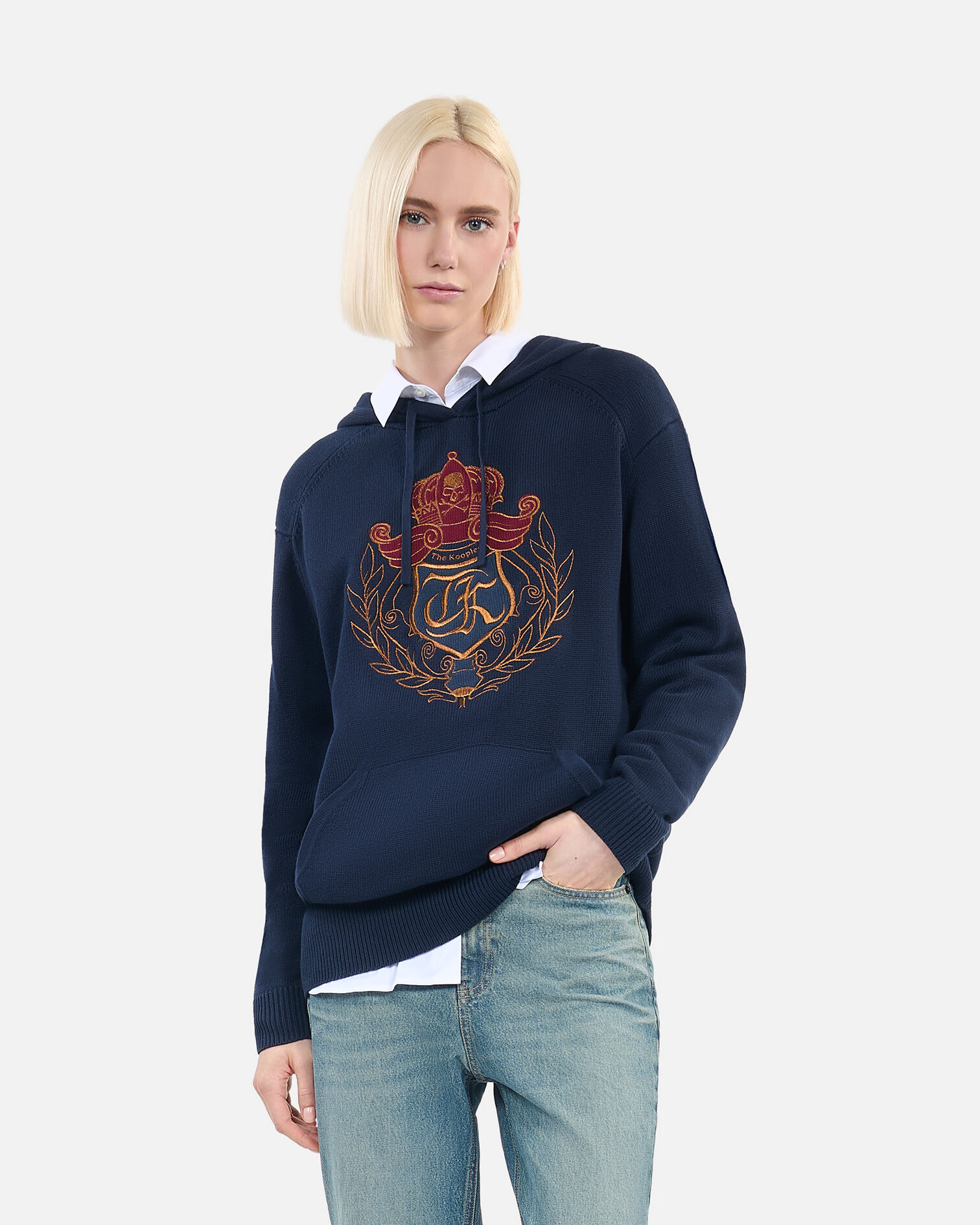 Pull à capuche bleu marine, NAVY, hi-res image number null