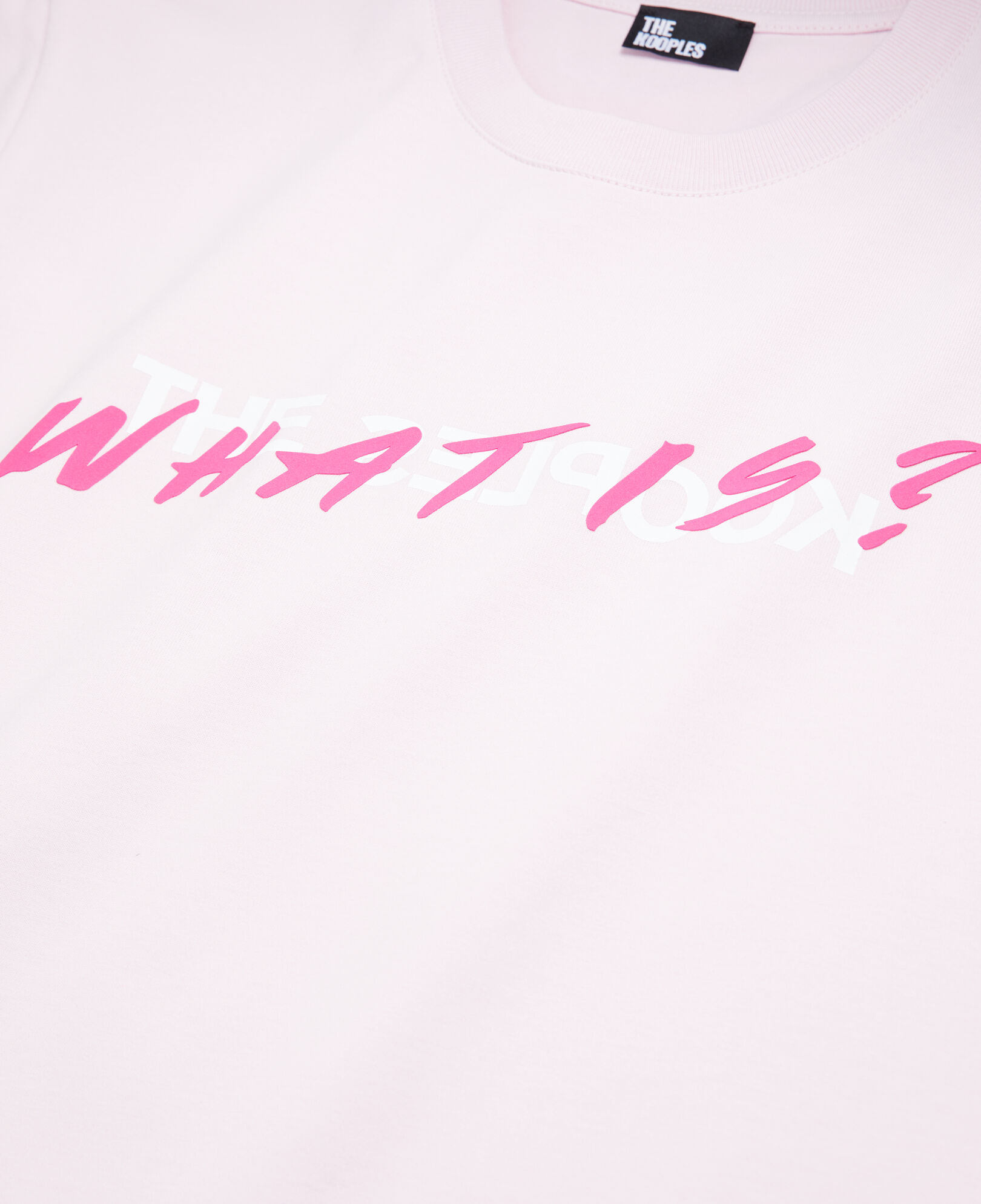 The Kooples DAMEN PALE PINK rosa t-shirt mit what is-schriftzug