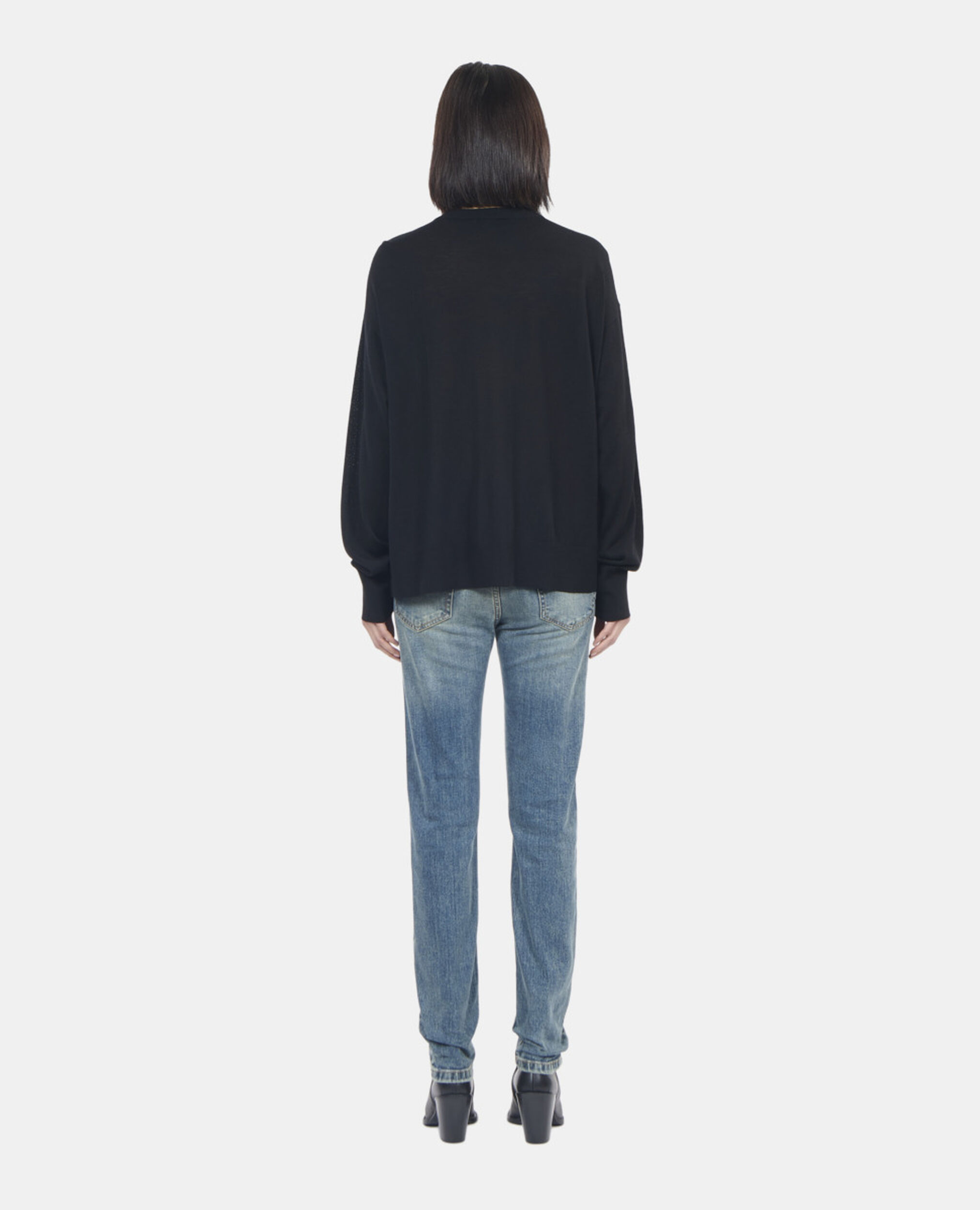 Pull en laine mérinos noir, BLACK, hi-res image number null