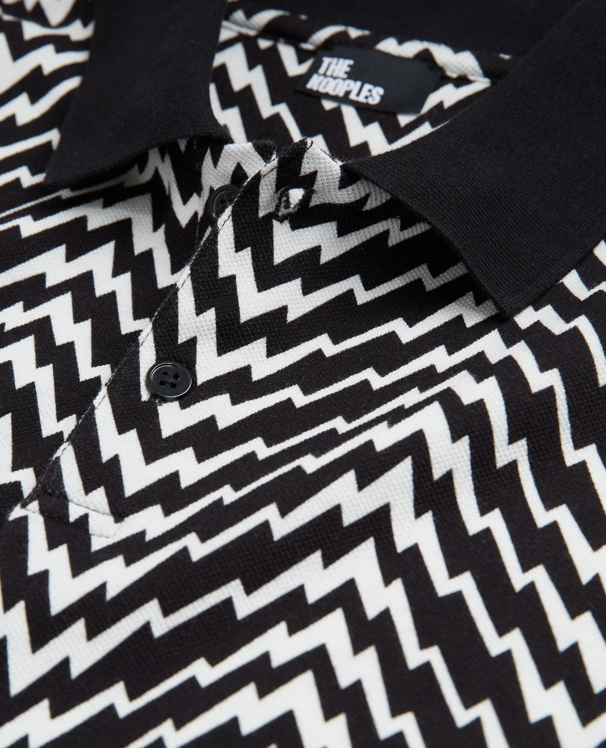 Printed polo shirt, BLACK / WHITE, hi-res image number null