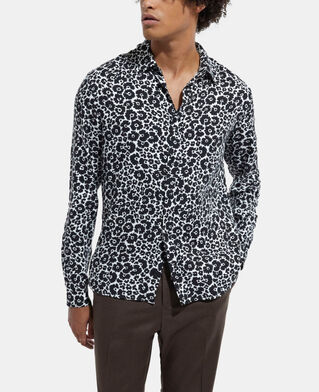 The Kooples HOMME BLACK WHITE chemise col classique fleurie