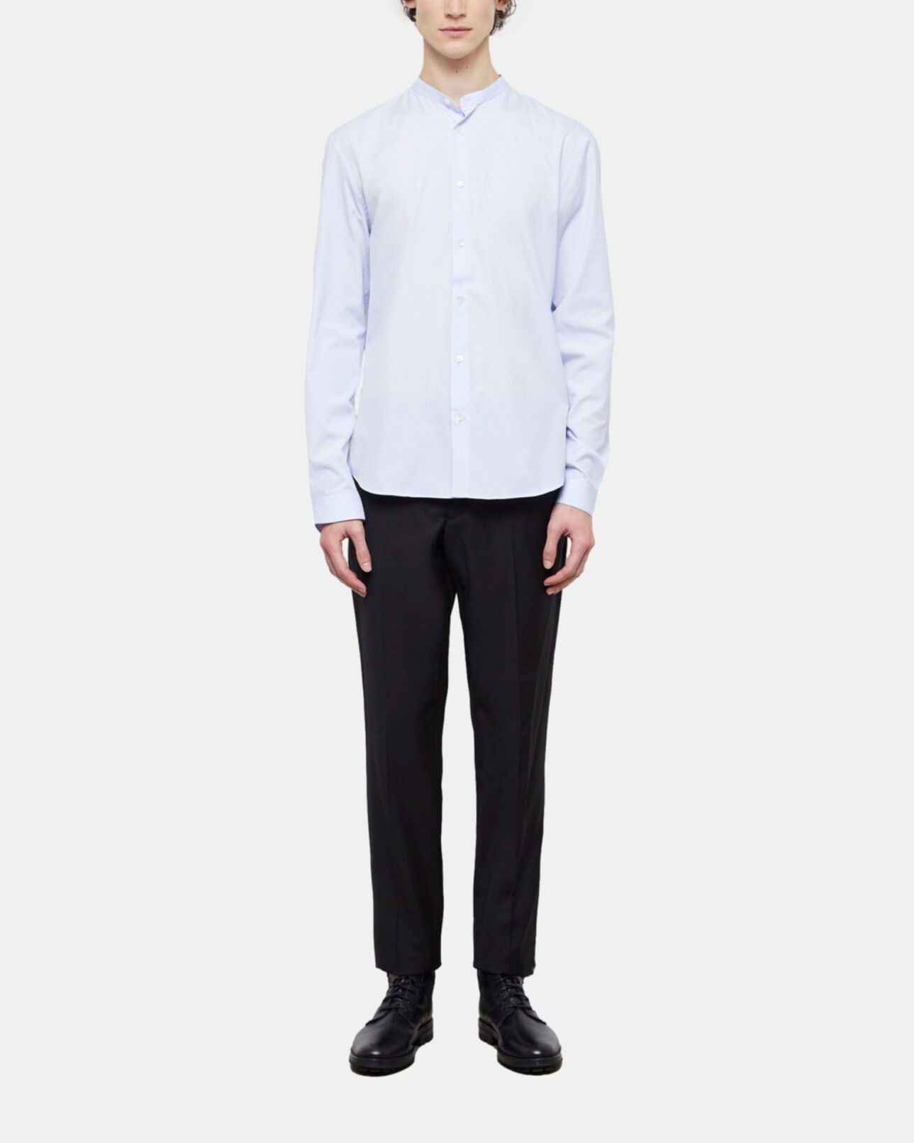 The Kooples HOMME BLUE / ECRU chemise col officier bleu