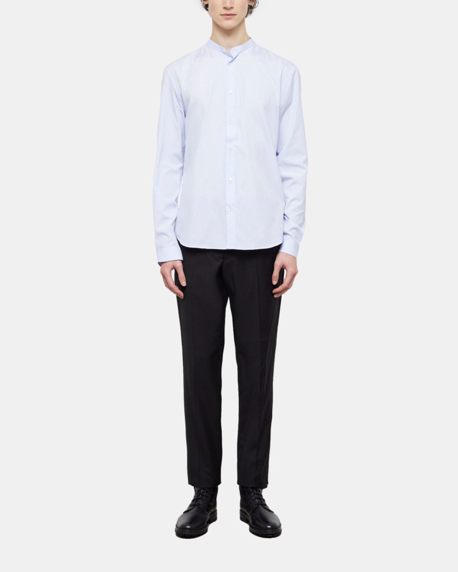 Chemise col officier bleu, BLUE / ECRU, hi-res image number null