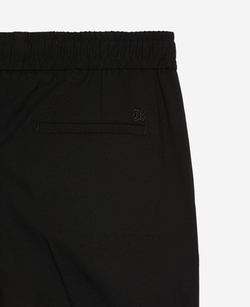 The Kooples HOMME BLACK pantalon élastiqué droit en laine noir