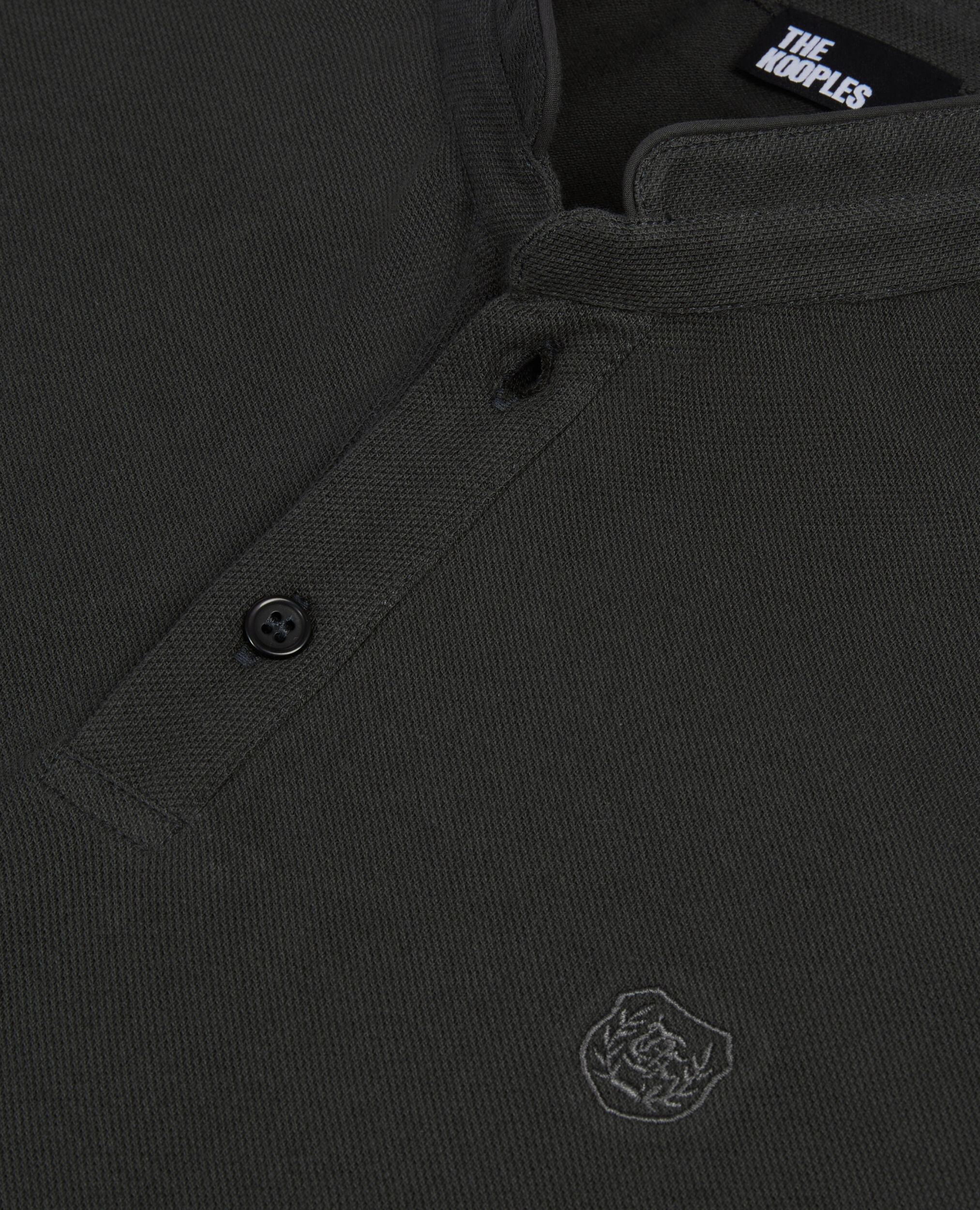 Polo en coton piqué gris foncé, BLACK-ORANGE, hi-res image number null