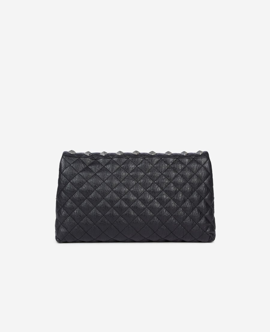 The Kooples WOMEN BLACK heritage medium black leather pouch