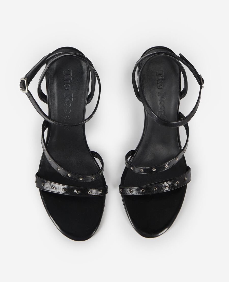 The Kooples F BLACK wedge-heeled sandals with black studs