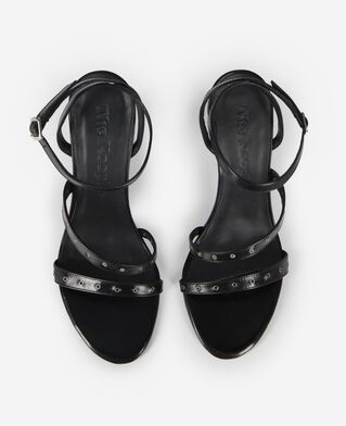 The Kooples F BLACK wedge-heeled sandals with black studs