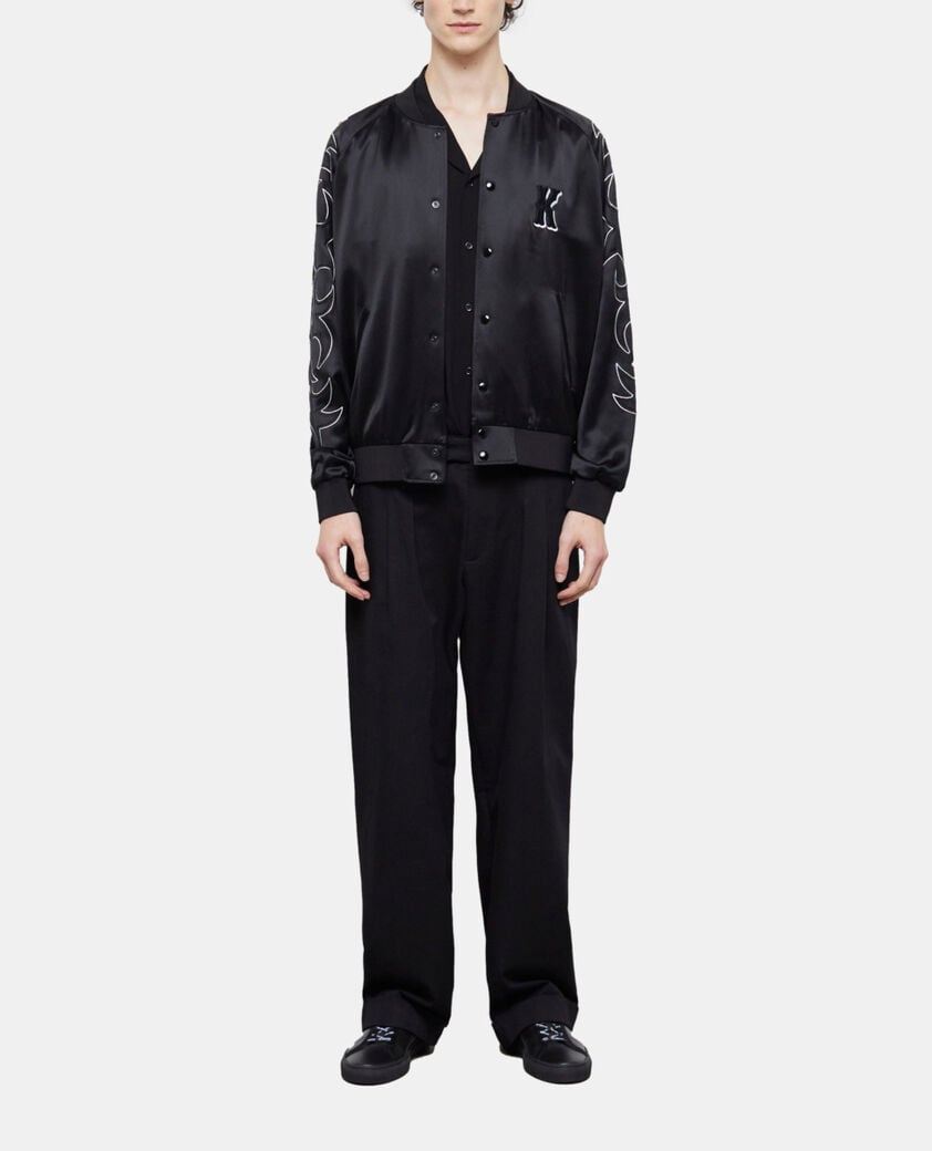 The Kooples HOMBRE BLACK chaqueta teddy negra bordados western