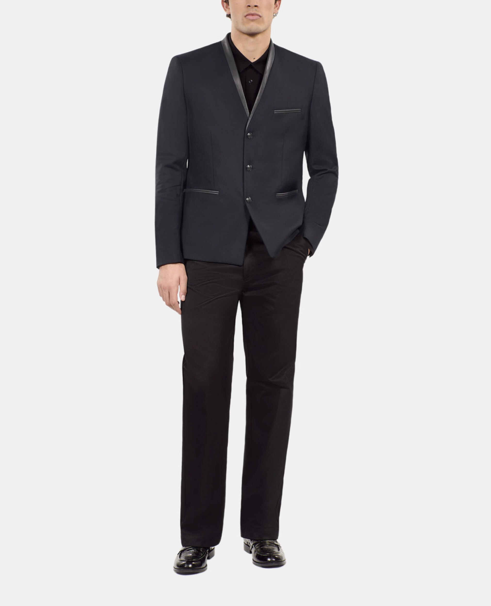 Black wool blazer, BLACK, hi-res image number null