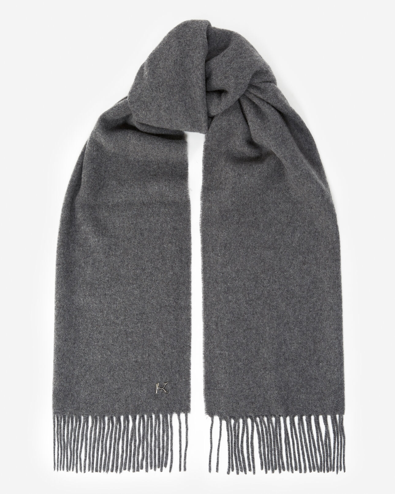 The Kooples HOMME GREY écharpe en laine et cachemire grise