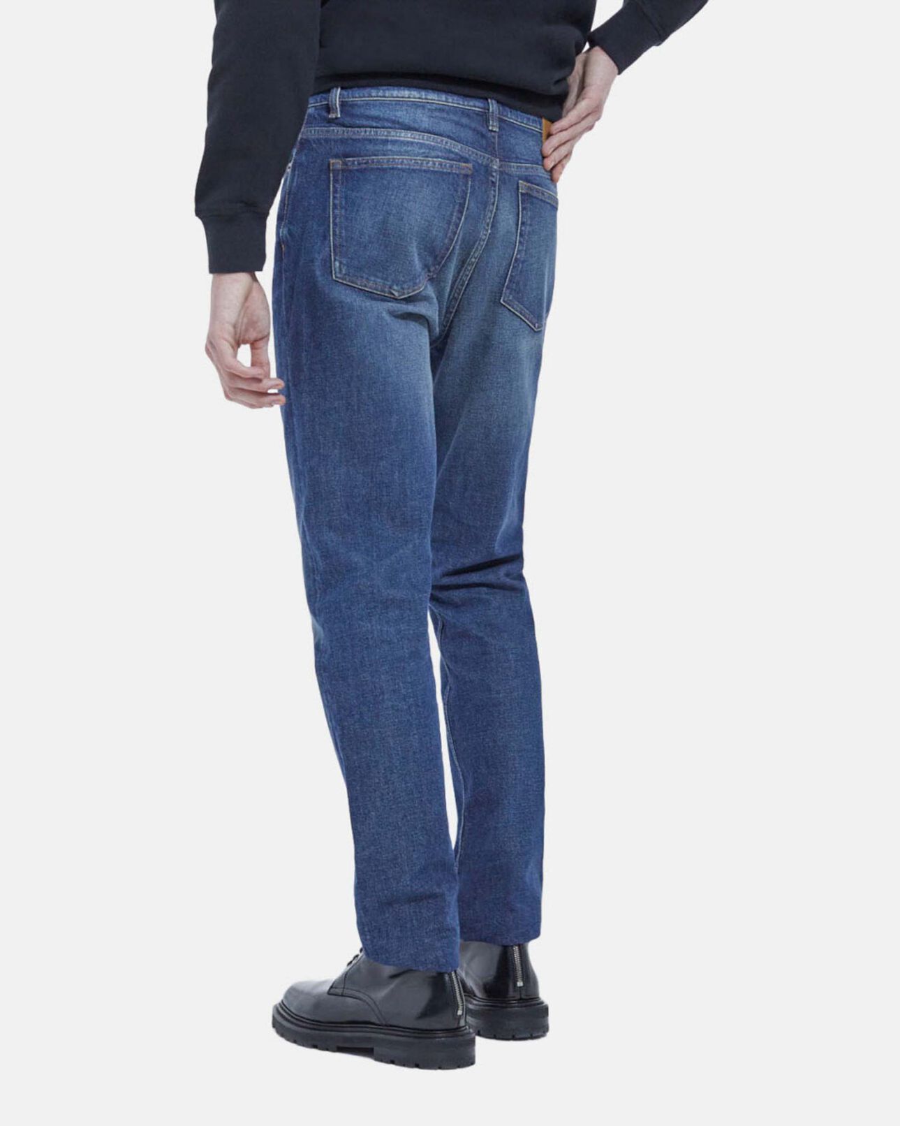 The Kooples MEN BLUE WASHED blue slim-fit faded jeans with five pockets