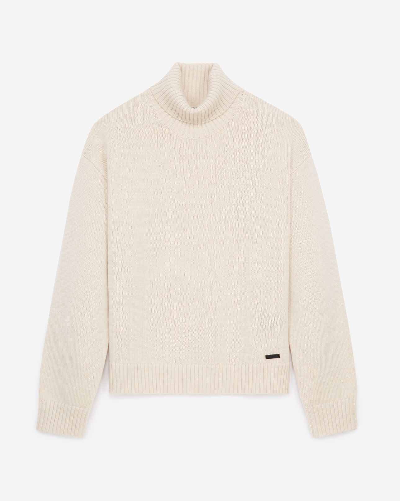 The Kooples FEMME CAMEL pull laine mérinos camel col roulé