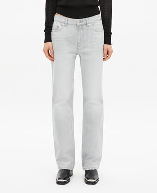 The Kooples FEMME GREY jean droit gris clair